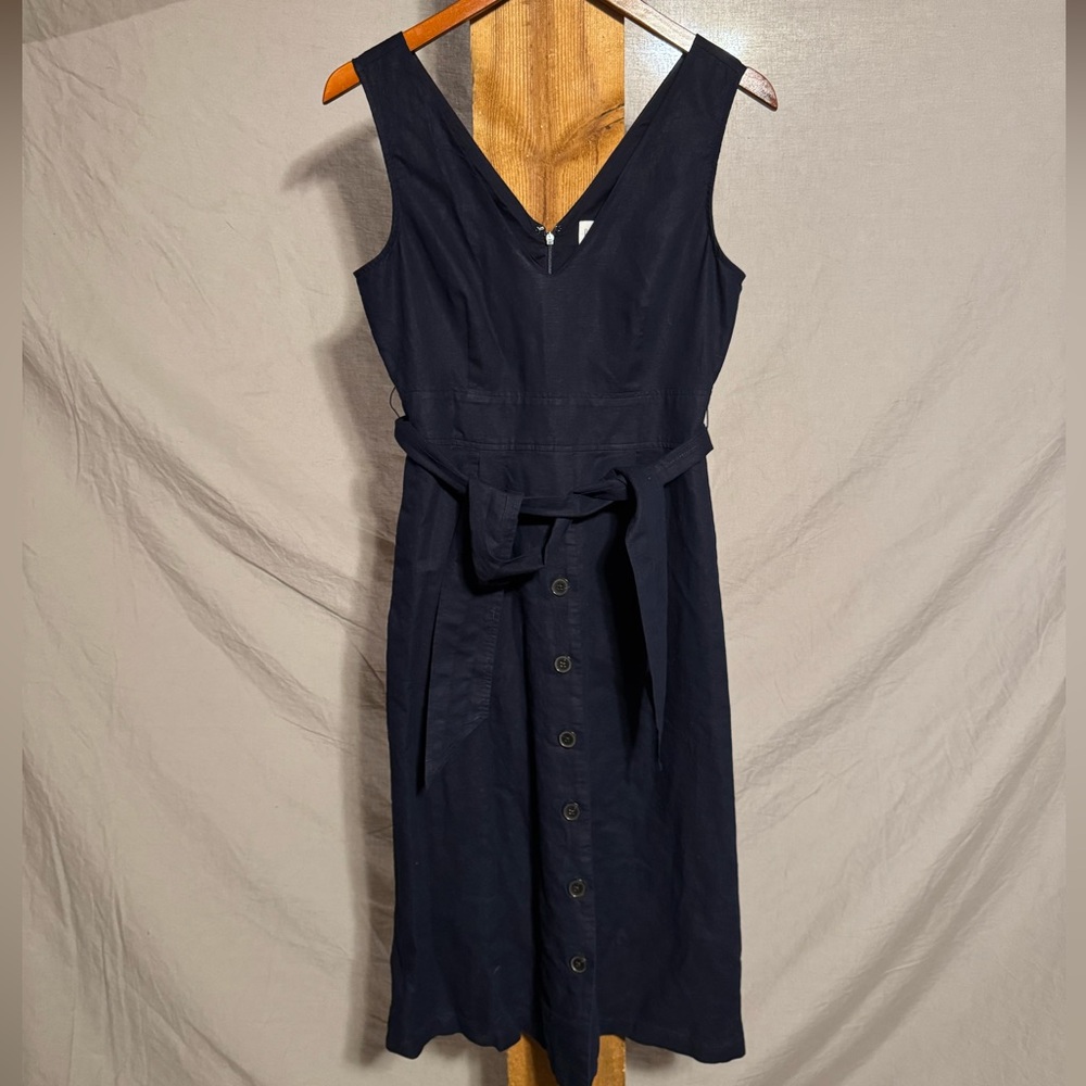 GAP Navy Sleeveless Button-Down Dress
